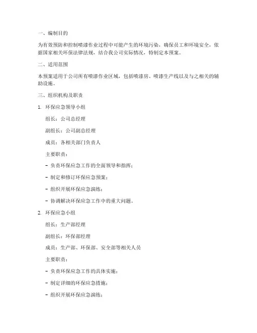喷漆环境保护应急预案