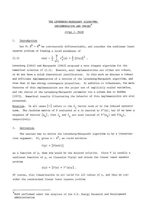1978-More-The Levenberg-Marquardt algorithm-implementation and theory