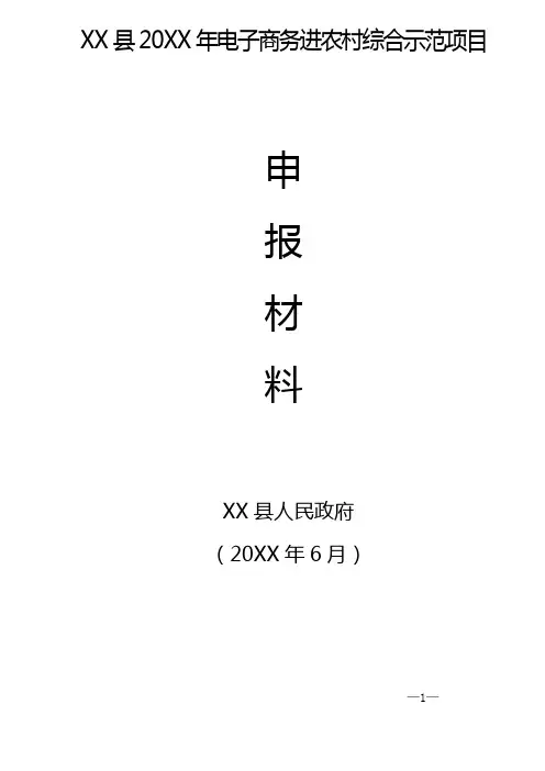 电子商务进农村综合示范项目申请报告全套资料(102页)