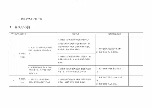 等级保护测评物理安全