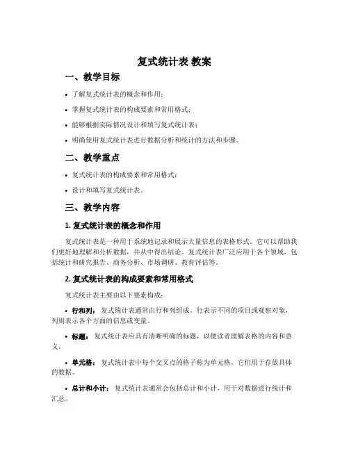 复式统计表 教案