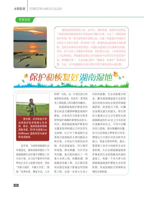 保护和恢复好湖南湿地