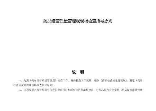 药品经营质量管理规范现场检查指导原则