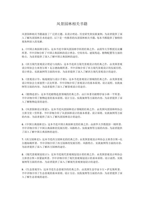 风景园林相关书籍