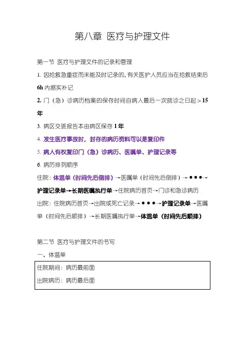 护理学基础 08 医疗与护理文件