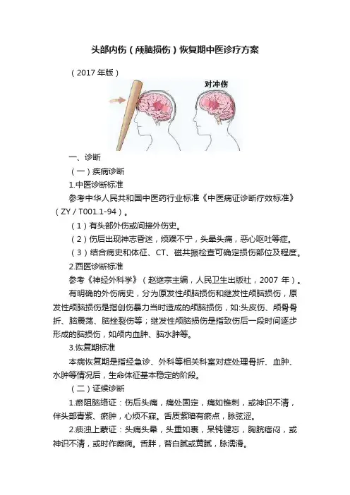 头部内伤（颅脑损伤）恢复期中医诊疗方案