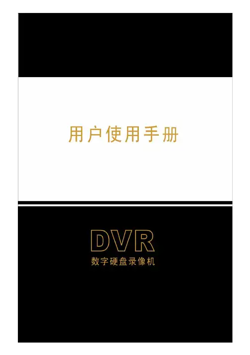 DVR 数字硬盘录像机 说明书