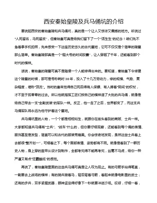 西安秦始皇陵及兵马俑坑的介绍