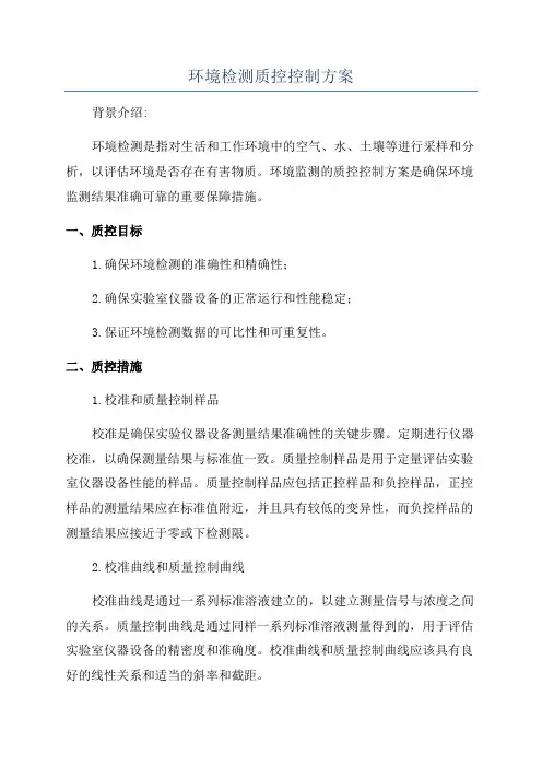 环境检测质控控制方案