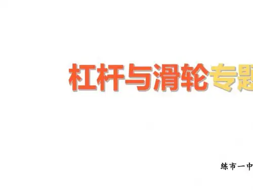 浙教版初中科学复习课《杠杆与滑轮专题》(共24张PPT)