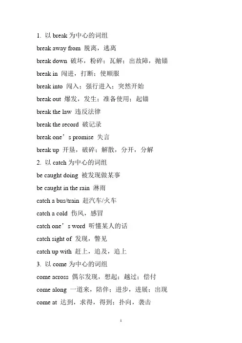 英语动词词组大全