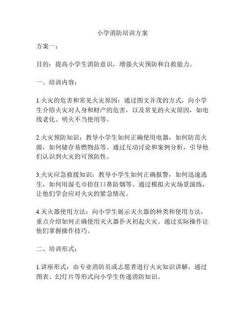 小学消防培训方案