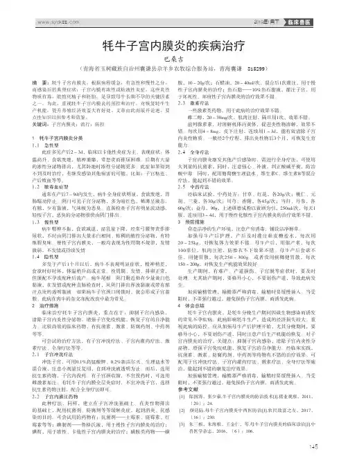 牦牛子宫内膜炎的疾病治疗