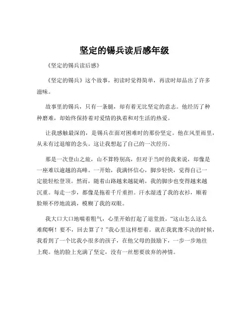 坚定的锡兵读后感年级