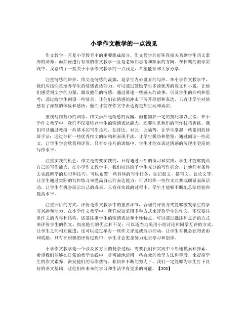 小学作文教学的一点浅见