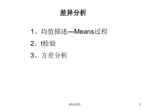 最新SPSS统计分析—差异分析-spss-差异.ppt