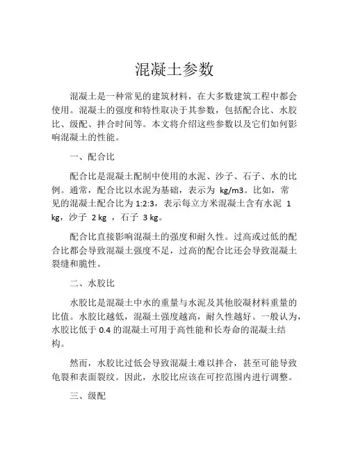 混凝土参数