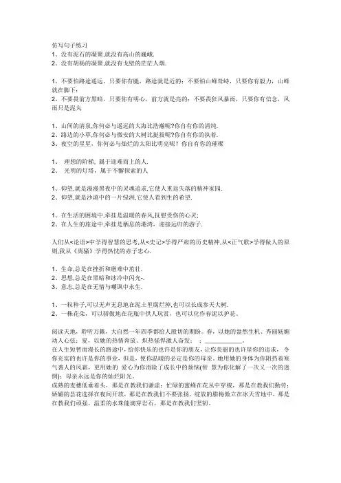仿写句子练习