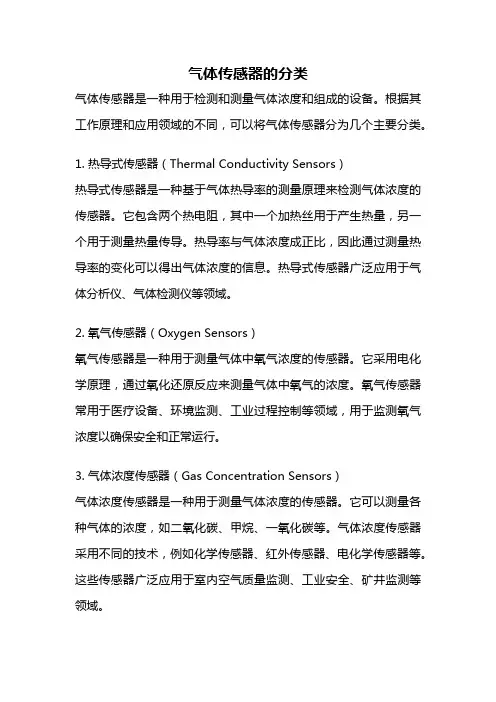 气体传感器的分类