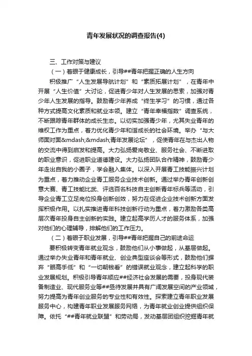 青年发展状况的调查报告（4）
