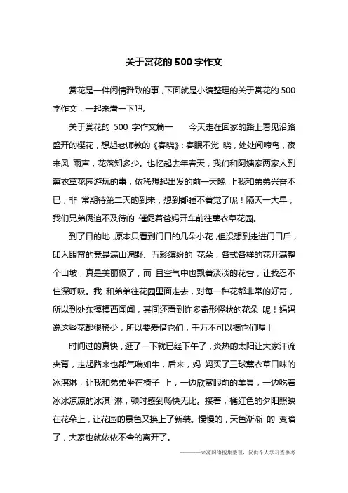 关于赏花的500字作文