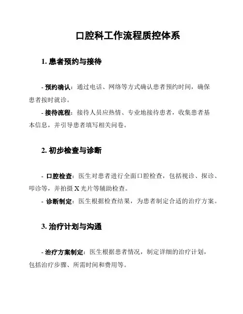 口腔科工作流程质控体系