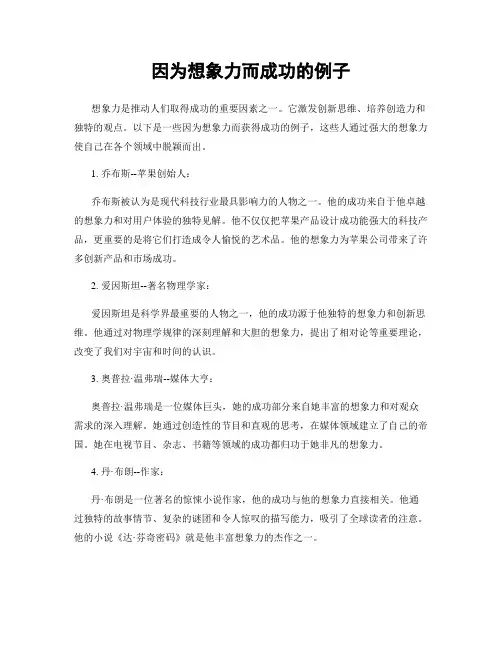 因为想象力而成功的例子