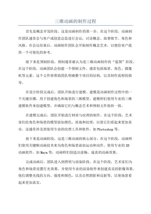 三维动画的制作过程