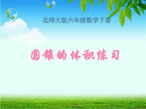 北师大版数学第十二册《圆锥的体积练习》课件