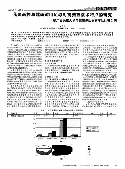 我国高校与越南谅山足球对抗赛技战术特点的研究——以广西民族大学与越南谅山省青年队比赛为例