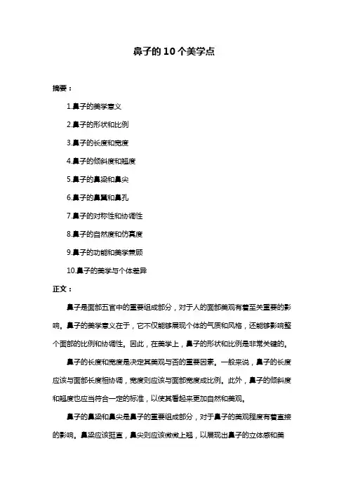 鼻子的10个美学点