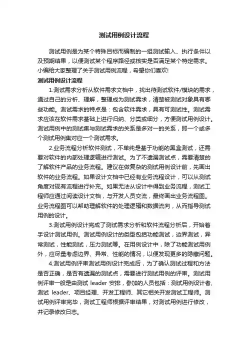 测试用例设计流程