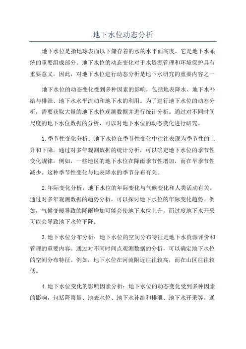 地下水位动态分析