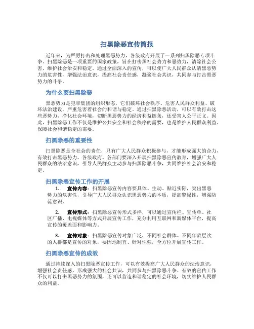 扫黑除恶宣传简报