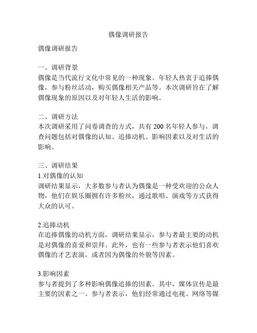 偶像调研报告