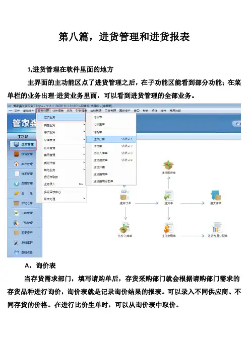 第八篇，进货管理和进货报表