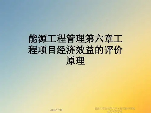 能源工程管理第六章工程项目经济效益的评价原理