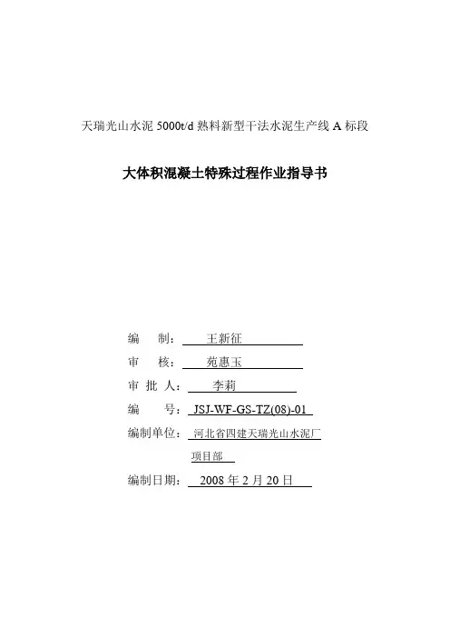 大体积混凝土关键过程作业指导书