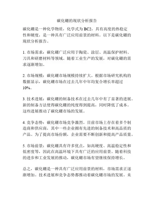 碳化硼的现状分析报告