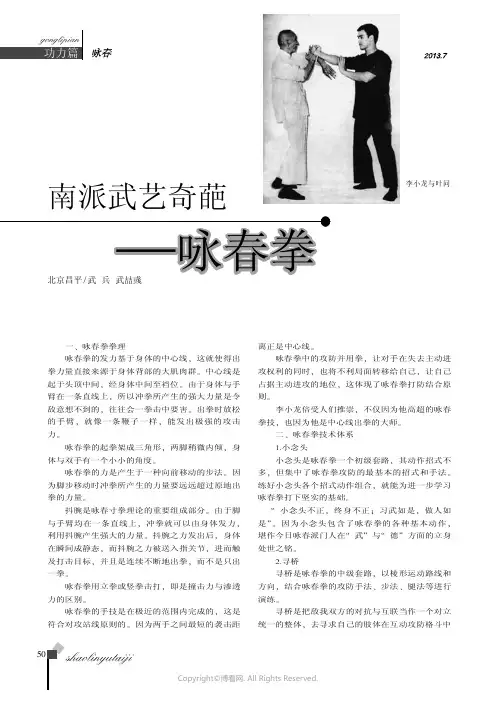 咏春南派武艺奇葩——咏春拳