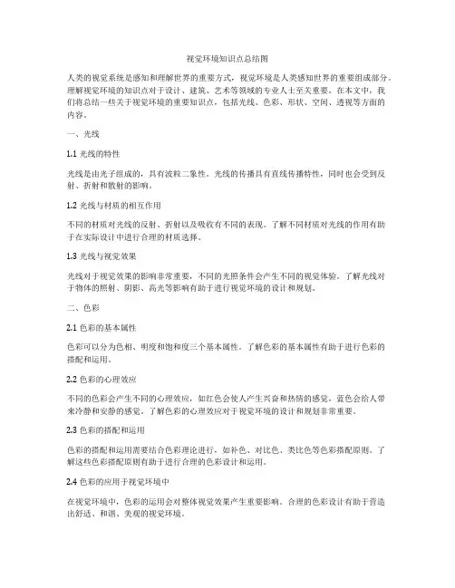视觉环境知识点总结图