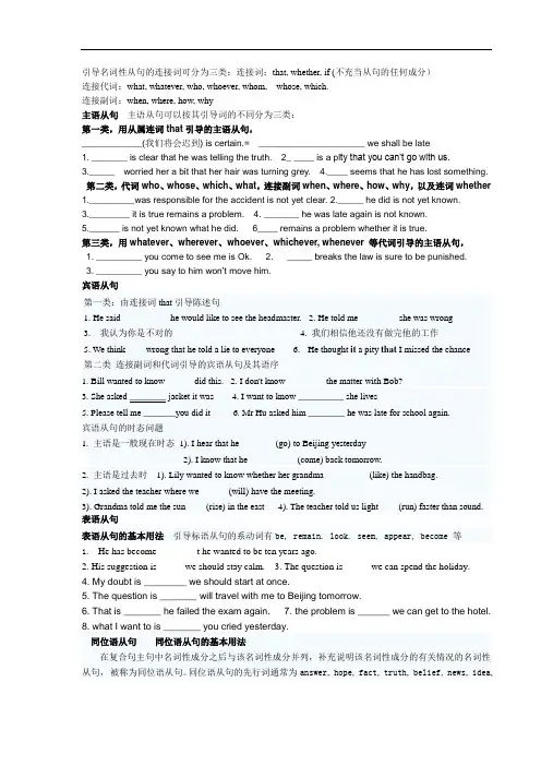 高中英语名词性从句的专项练习人教版必修三