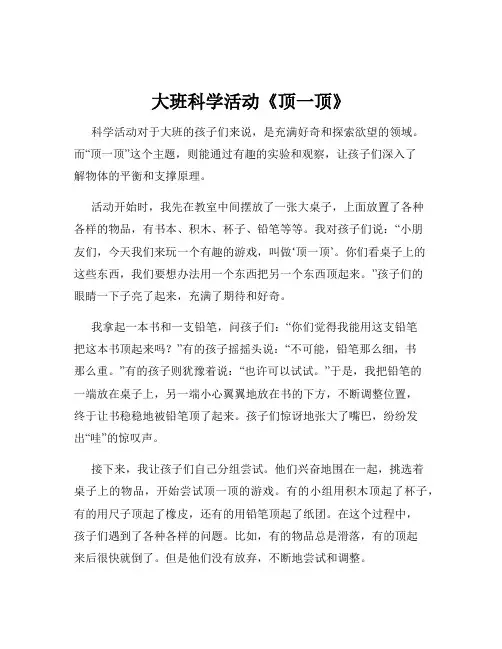 大班科学活动《顶一顶》