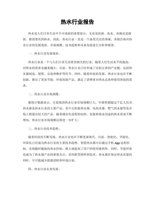 热水行业报告
