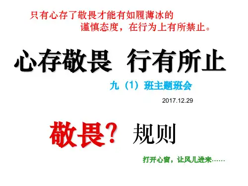 九年级班会-心存敬畏-行有所止ppt课件