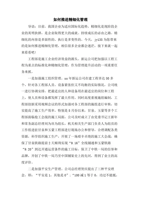 如何推进精细化管理.doc