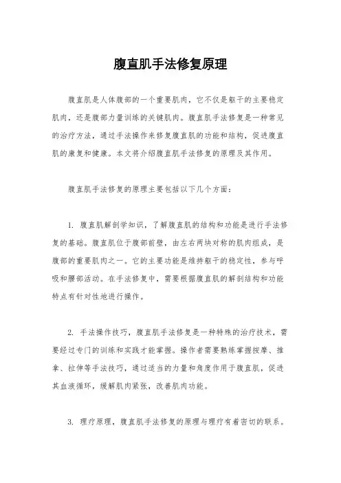 腹直肌手法修复原理