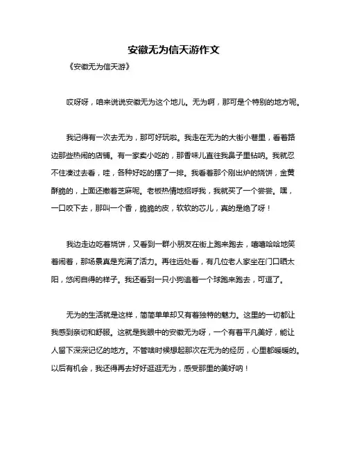 安徽无为信天游作文