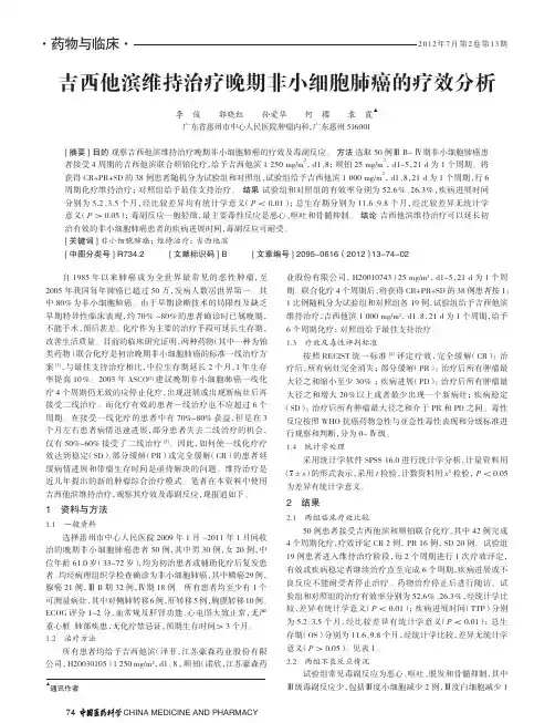 吉西他滨维持治疗晚期非小细胞肺癌的疗效分析