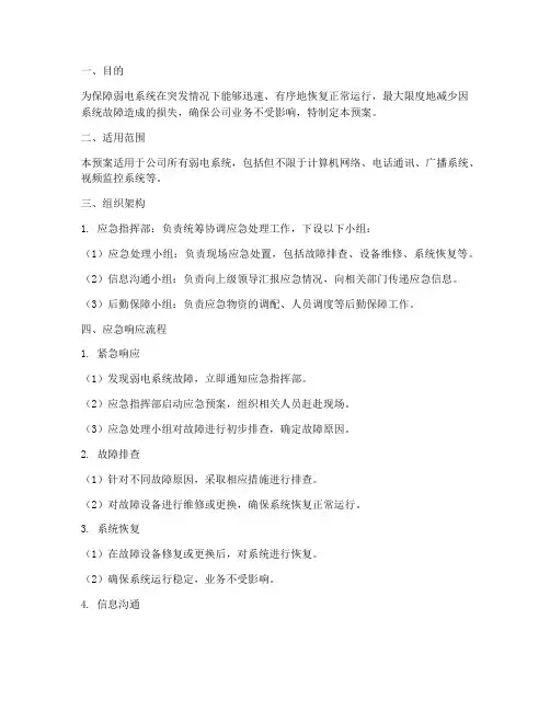 弱电系统应急处理预案